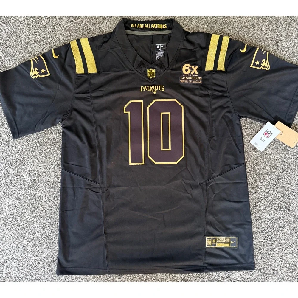 Nike Drake Maye New England Patriots Jersey Black Gold NFL XXL‎ New